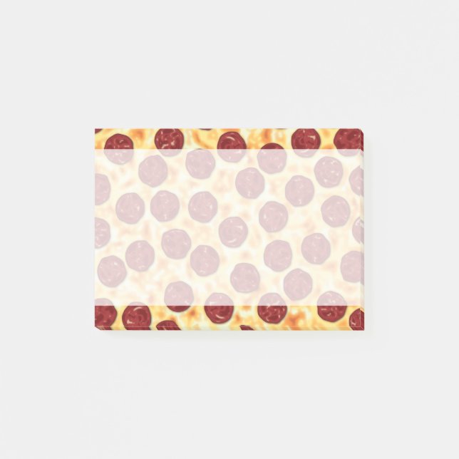 Pepperoni-Pizza-Muster Post-it Klebezettel (Vorderseite)