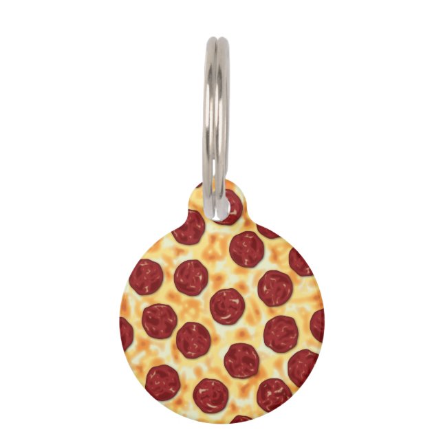 Pepperoni-Pizza-Muster Tiernamensmarke (Rückseite)