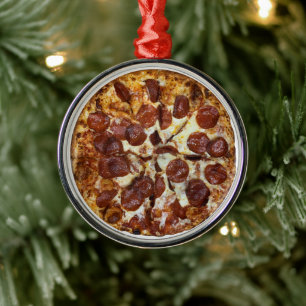 Pepperoni Pizza Ornament Aus Metall