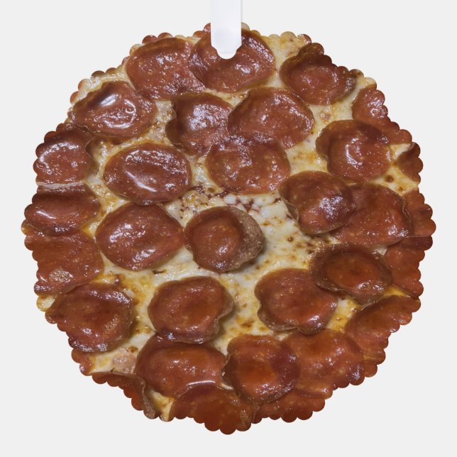 Pepperoni Pizza Ornament Karte (Vorderseite)
