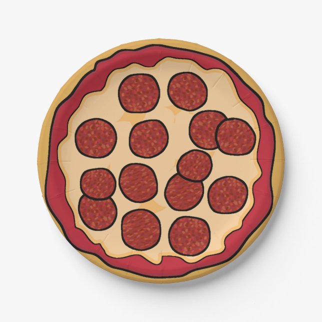 Pepperoni Pizza Paper Plate Pappteller (Vorderseite)