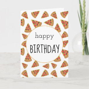 Pepperoni Pizza Party Geburtstagkarte Karte