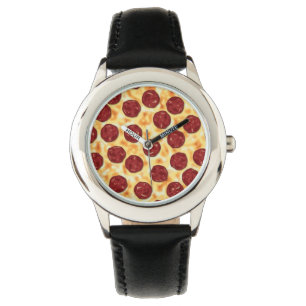 Pepperoni Pizza Pattern Armbanduhr
