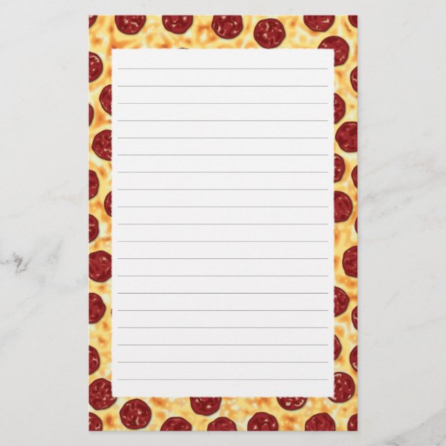 Pepperoni Pizza Pattern Briefpapier (Vorderseite)