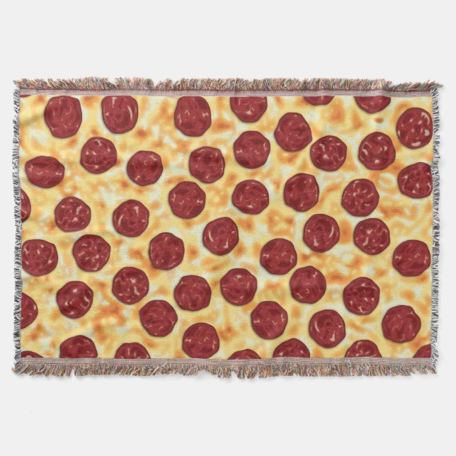 Pepperoni Pizza Pattern Decke (Vorderseite)