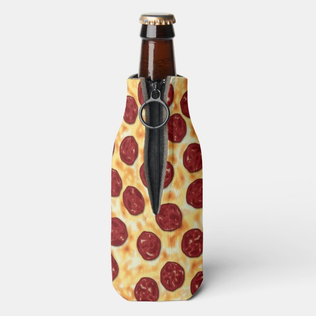 Pepperoni Pizza Pattern Flaschenkühler (Flasche Rückseite)
