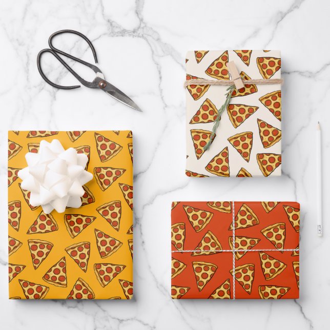 Pepperoni Pizza Pattern Geschenkpapier Set (Vorderseite)