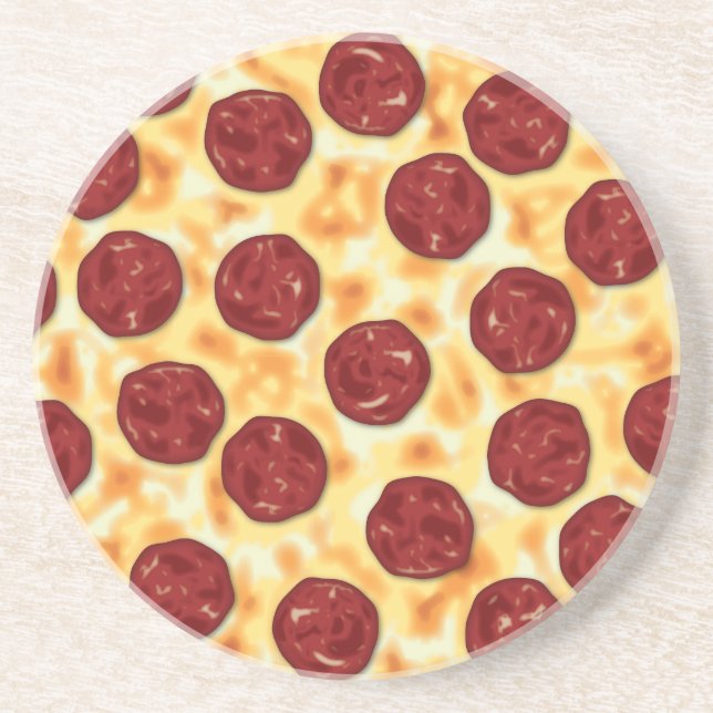 Pepperoni Pizza Pattern Getränkeuntersetzer (Vorne)