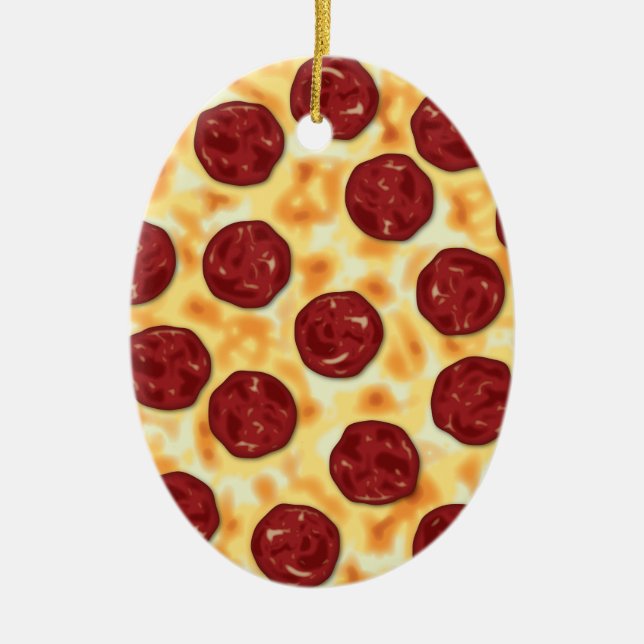 Pepperoni Pizza Pattern Keramik Ornament (Vorne)