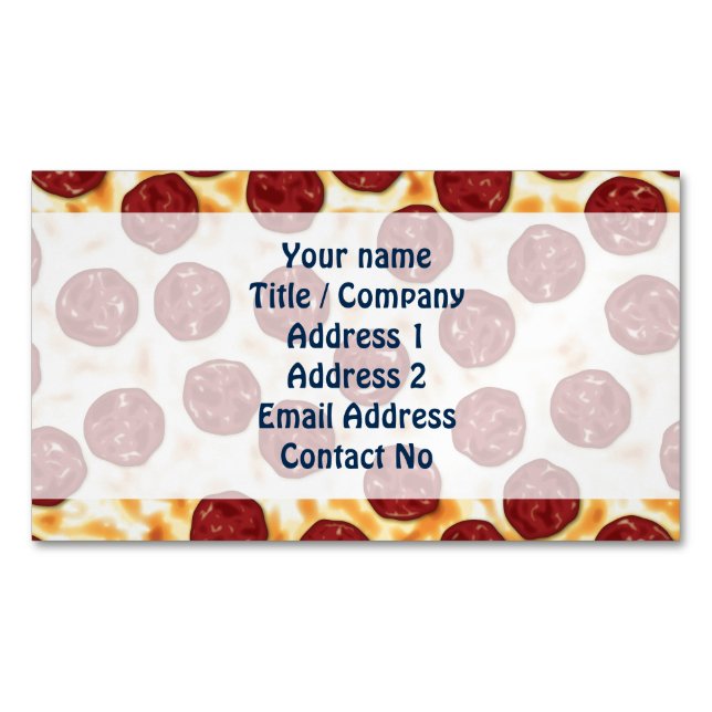 Pepperoni Pizza Pattern Magnetische Visitenkarte (Vorderseite)