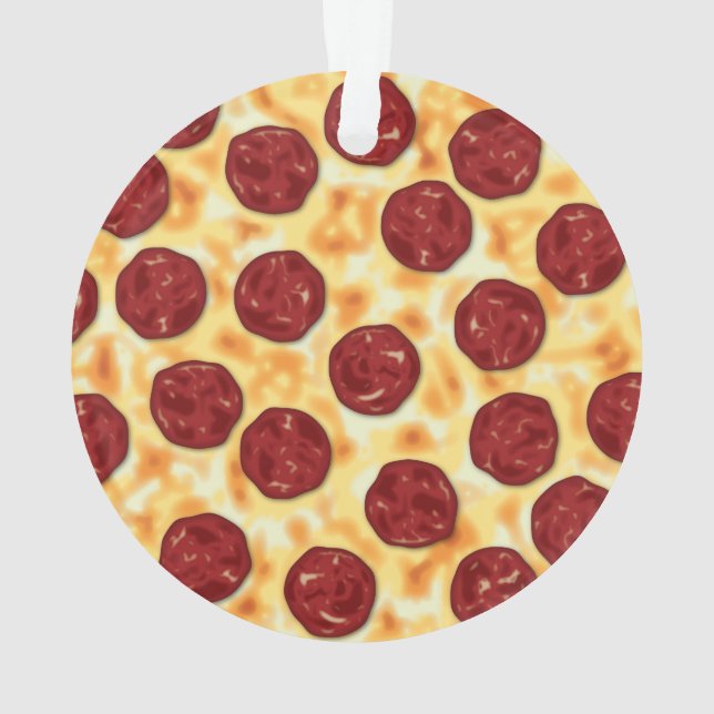 Pepperoni Pizza Pattern Ornament (Rückseite)