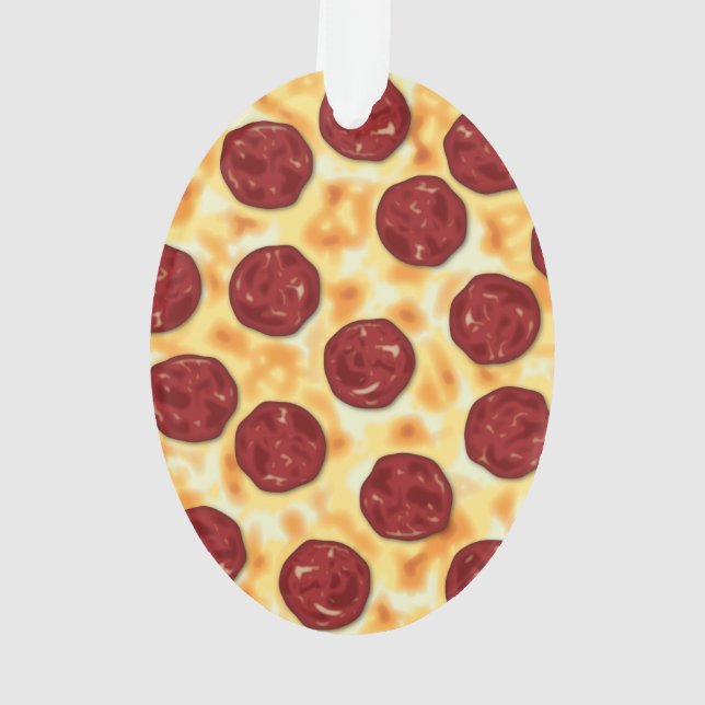 Pepperoni Pizza Pattern Ornament (Rückseite)