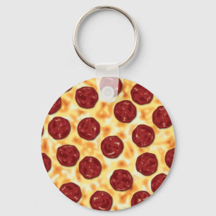 Pepperoni Pizza Pattern Schlüsselanhänger