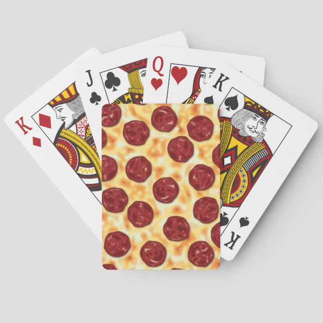 Pepperoni Pizza Pattern Spielkarten (Rückseite)