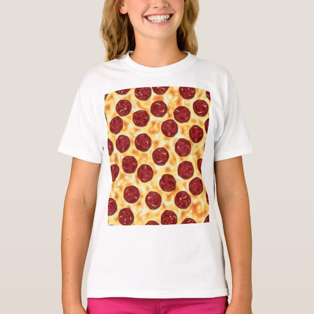 Pepperoni Pizza Pattern T-Shirt (Vorderseite)