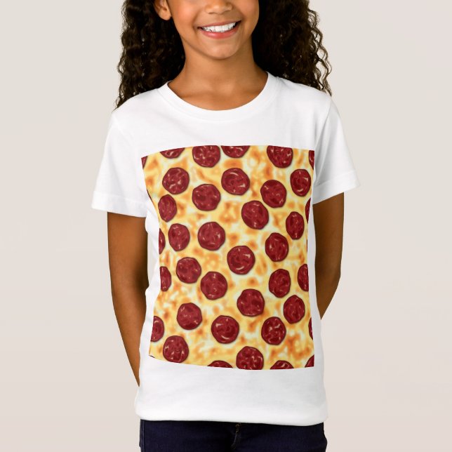 Pepperoni Pizza Pattern T-Shirt (Vorderseite)