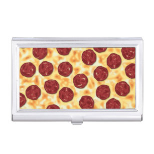 Pepperoni Pizza Pattern Visitenkarten Dose