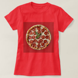 Pepperoni Pizza Red T=Shirt T-Shirt