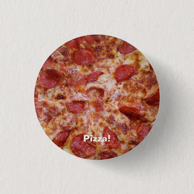 Pepperoni Pizza Round Button (Vorderseite)