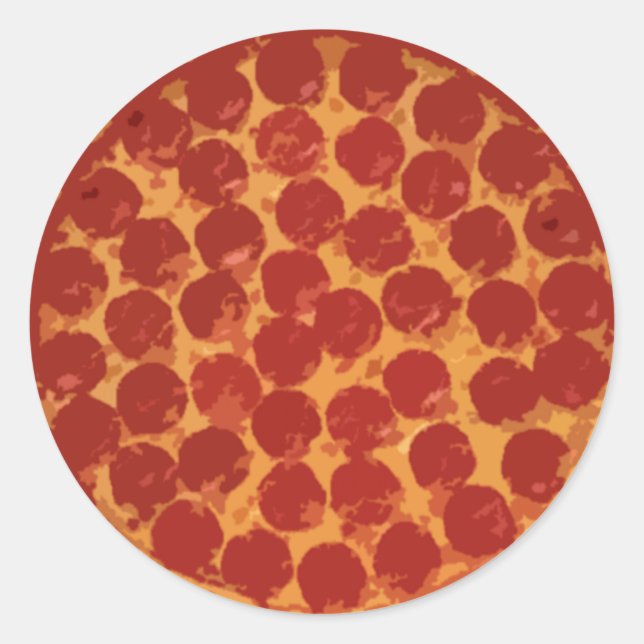 Pepperoni-Pizza Runder Aufkleber (Vorderseite)