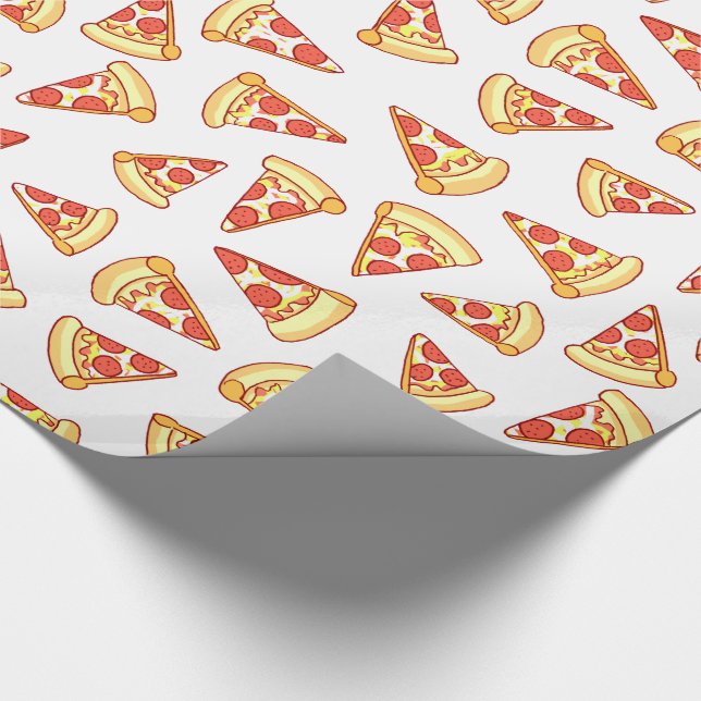 Pepperoni-Pizza-Scheibe, die Geschenkpapier (Ecke)