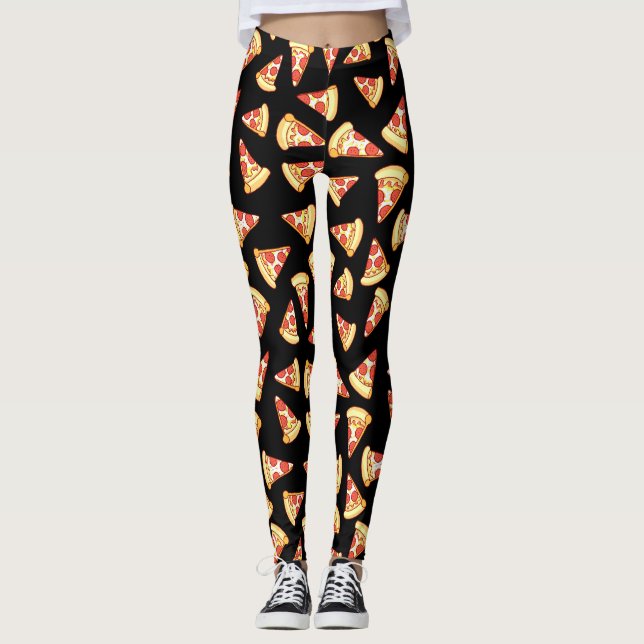 Pepperoni-Pizza-Scheibe, die Muster-Leggings Leggings (Vorderseite)