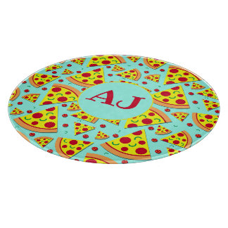 Pepperoni Pizza Slices Muster Mit Monogramm Schneidebrett