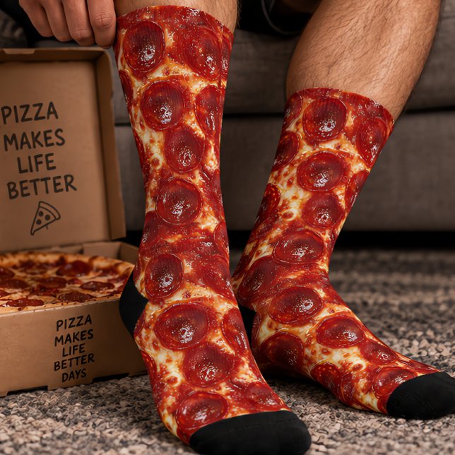 Pepperoni-Pizza-Stücke Socken (Von Creator hochgeladen)