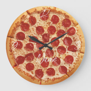 Pepperoni Pizza Thunder_Cove Große Wanduhr