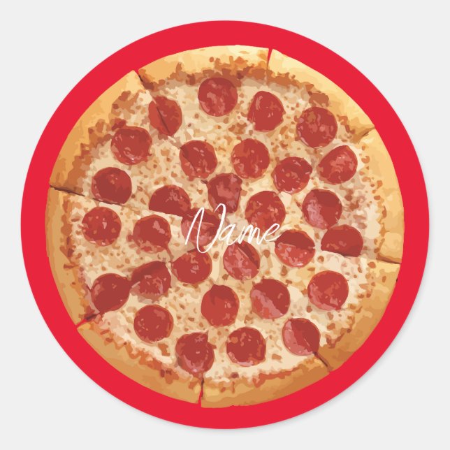 Pepperoni Pizza Thunder_Cove Runder Aufkleber (Vorderseite)