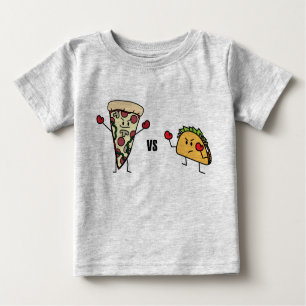 Pepperoni Pizza VS Taco: Mexikanisch gegen Italien Baby T-shirt