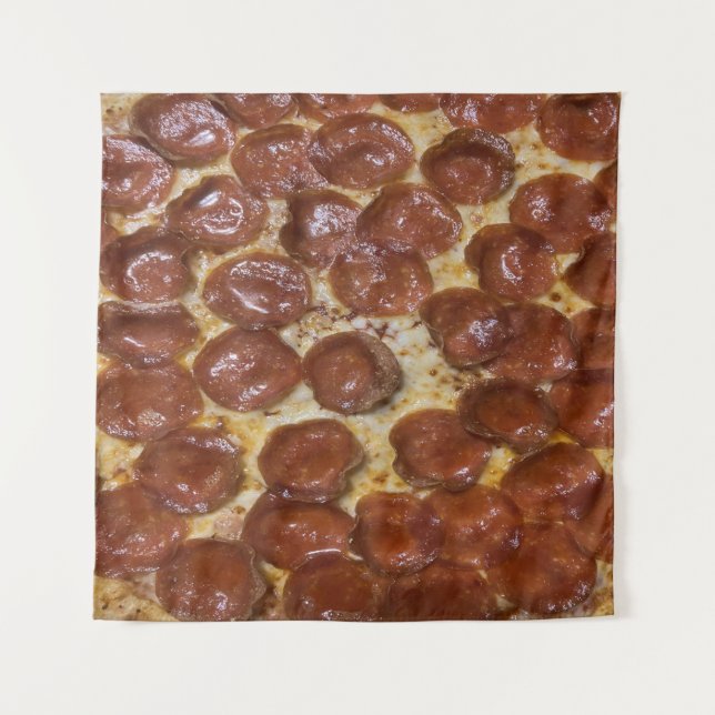 Pepperoni Pizza Wandteppich (Vorderseite)