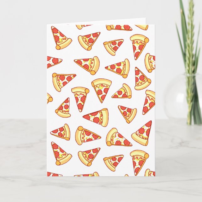 Pepperoni Pizza Zeichnend Pattern Grußkarte Karte (Vorderseite)