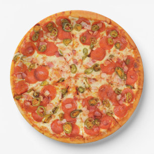 Pepperoni und Käse Pizza Party Papier Teller