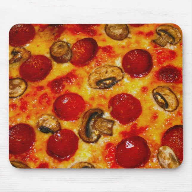Pepperoni und Mushroom Pizza Mousepad (Vorne)