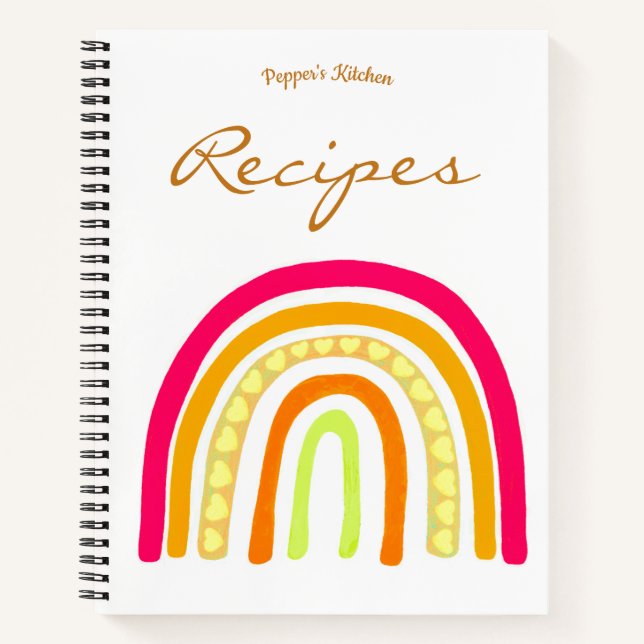 Pepper's Kitchen Boho Recipes Notebook Notizbuch (Vorderseite)
