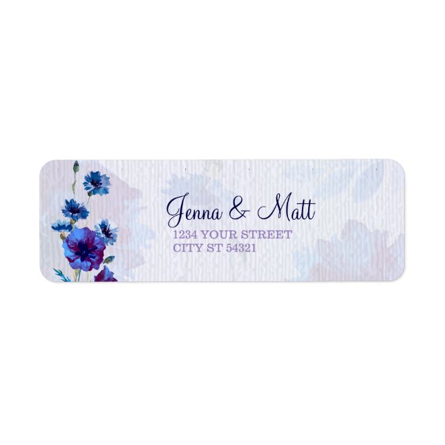 Peppy Blue Poppies Address Labels (Vorne)
