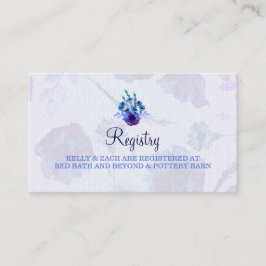 Peppy Blue Poppies Wedding Registry Card Begleitkarte