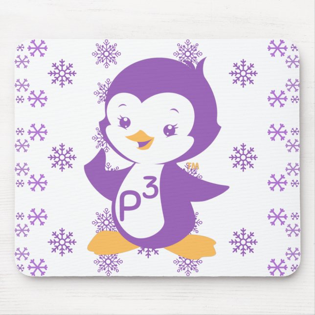 Peppy Lila Penguin Mousepad (Vorne)