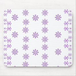 Peppy Lila Penguin Snowflake Mousepad