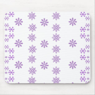 Peppy Lila Penguin Snowflake Mousepad