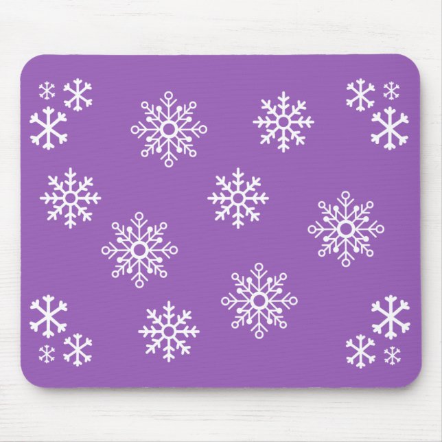 Peppy Lila Penguin Snowflake Mousepad (Vorne)