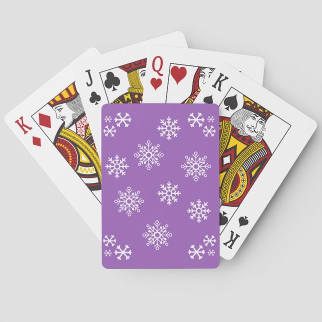 Peppy Lila Penguin Snowflake Spielkarten (Rückseite)