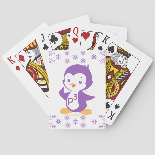 Peppy Lila Penguin Spielkarten (Rückseite)