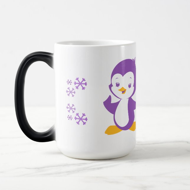Peppy Lila Penguin Tasse (Links)