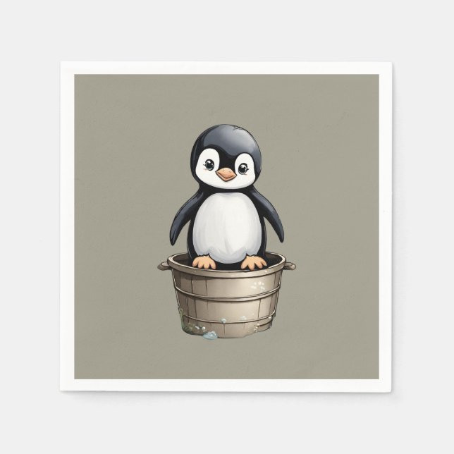 Peppy Penguin Serviette (Vorderseite)