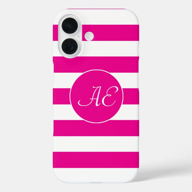Peppy Pink Cabana Stripes Case-Mate iPhone Case (Rückseite)