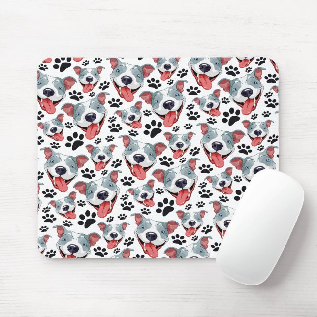 Peppy Pit Bull American Pitbull Pet Puppy Dog Mousepad (Mit Mouse)