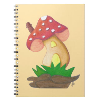 Pequena Casa de Cogumelo Caderno Espiral Notizblock