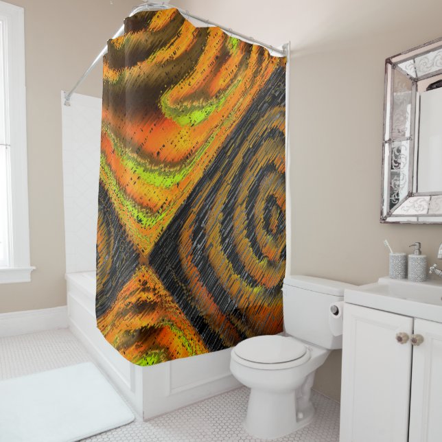 Pequeno mosaico amarelado transversal e verformado duschvorhang (Beispiel)